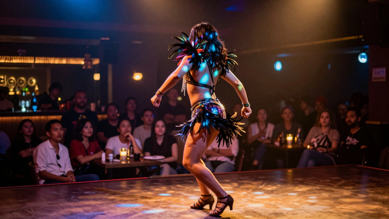 Dancer performing on stage in a Bangkok gogo bar